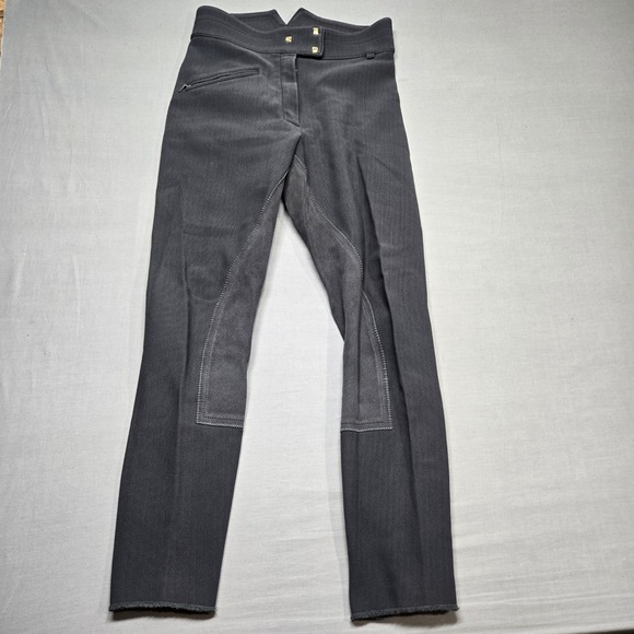 Golden Dress Pants - Golden Dress Equestrian Riding Breeches Pants Grey High Waist Small